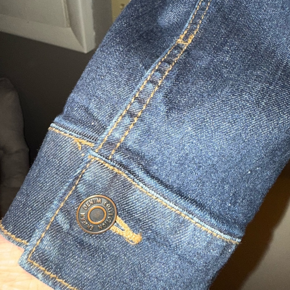 Blue Denim Jean Jacket Distressed - Picture 3 of 5